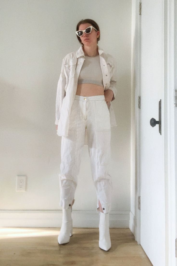how to style a monochrome outfit all white