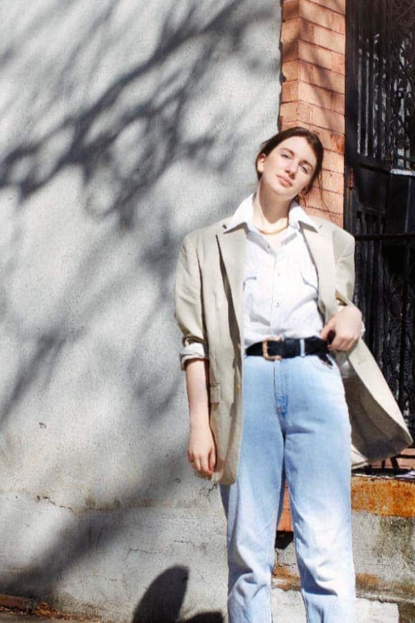 jean outfits spring with oversized blazer