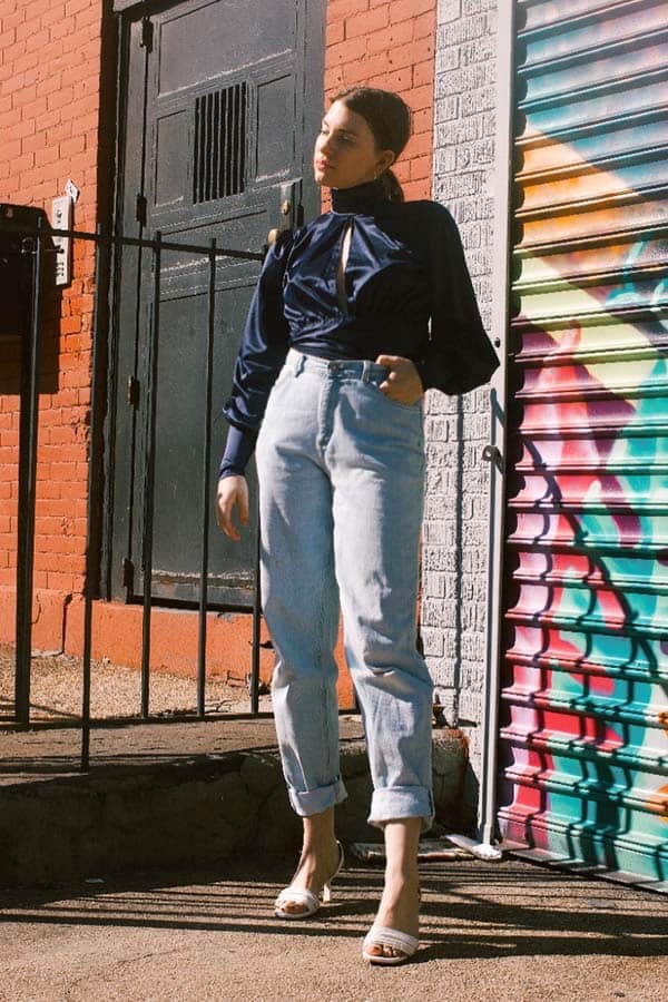 jeans outfits for spring with statement blouse orseund iris 