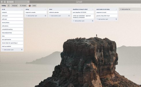 work from home tips, trello organization