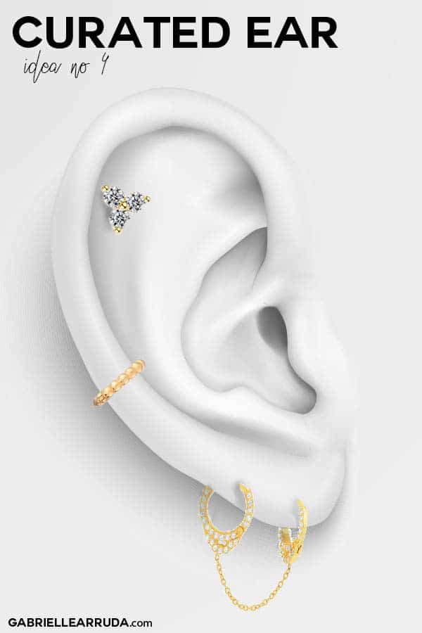 curated ear, ear piercing ideas, ear piercing combinations, maria tash look