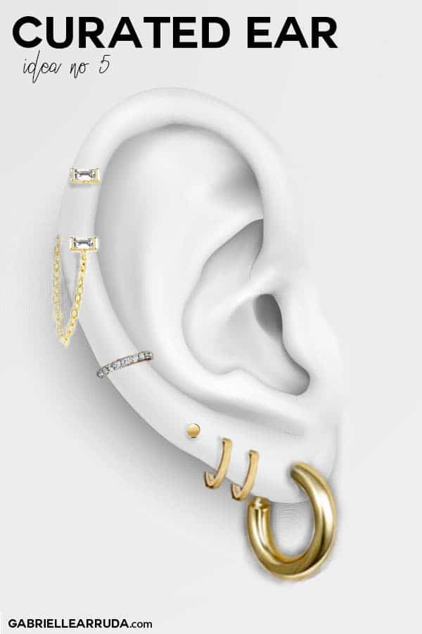 curated ear, ear piercing ideas, ear piercing combinations, maria tash look