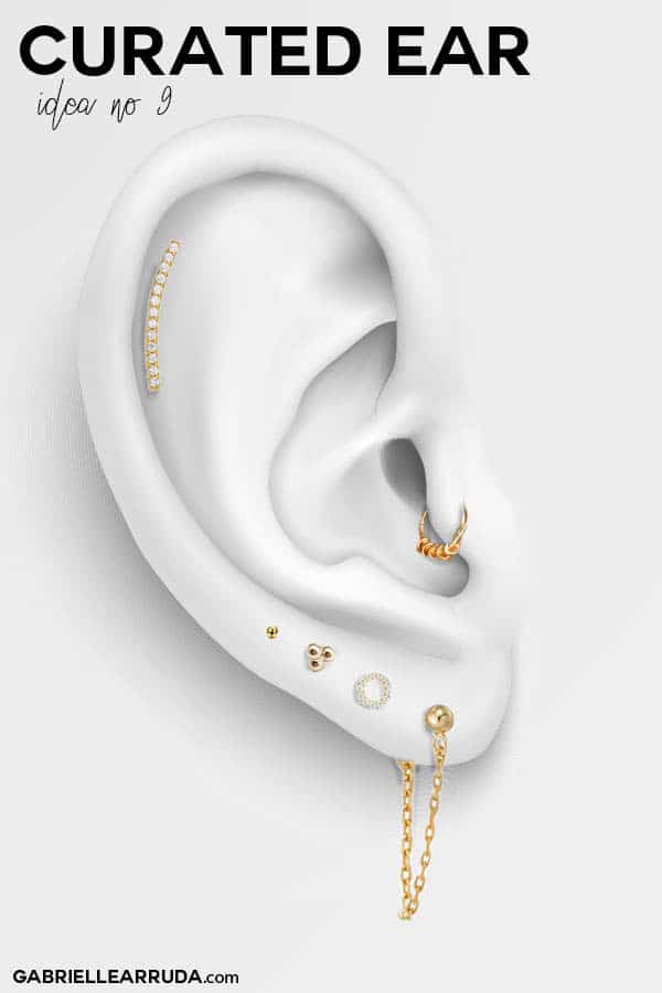 curated ear, ear piercing ideas, ear piercing combinations, maria tash look