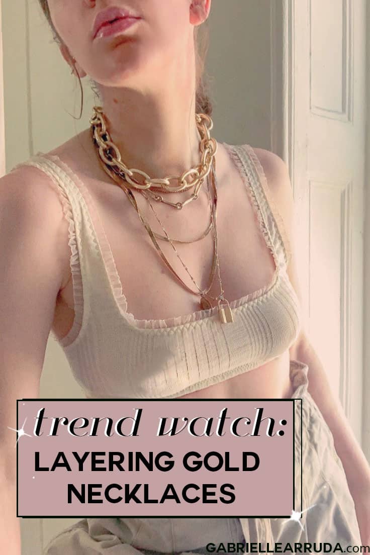 how to layer gold necklaces, gold necklace trend 