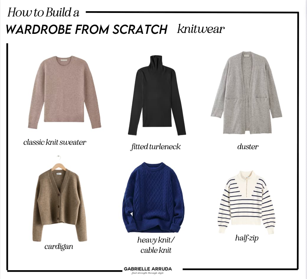 knitwear for building wardrobe from scratch