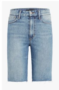 summer capsule wardrobe staple bermuda medium wash denim short 