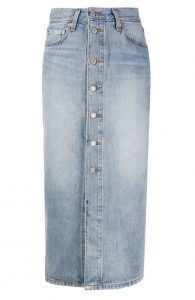 summer wardrobe 2020 denim midi skirt