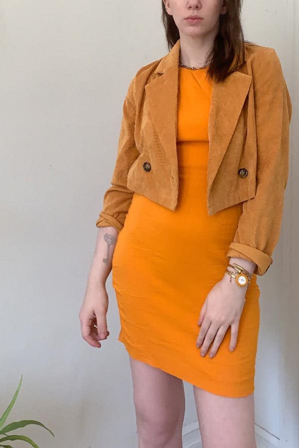 fall color trends 2020 orange tiger colored dress