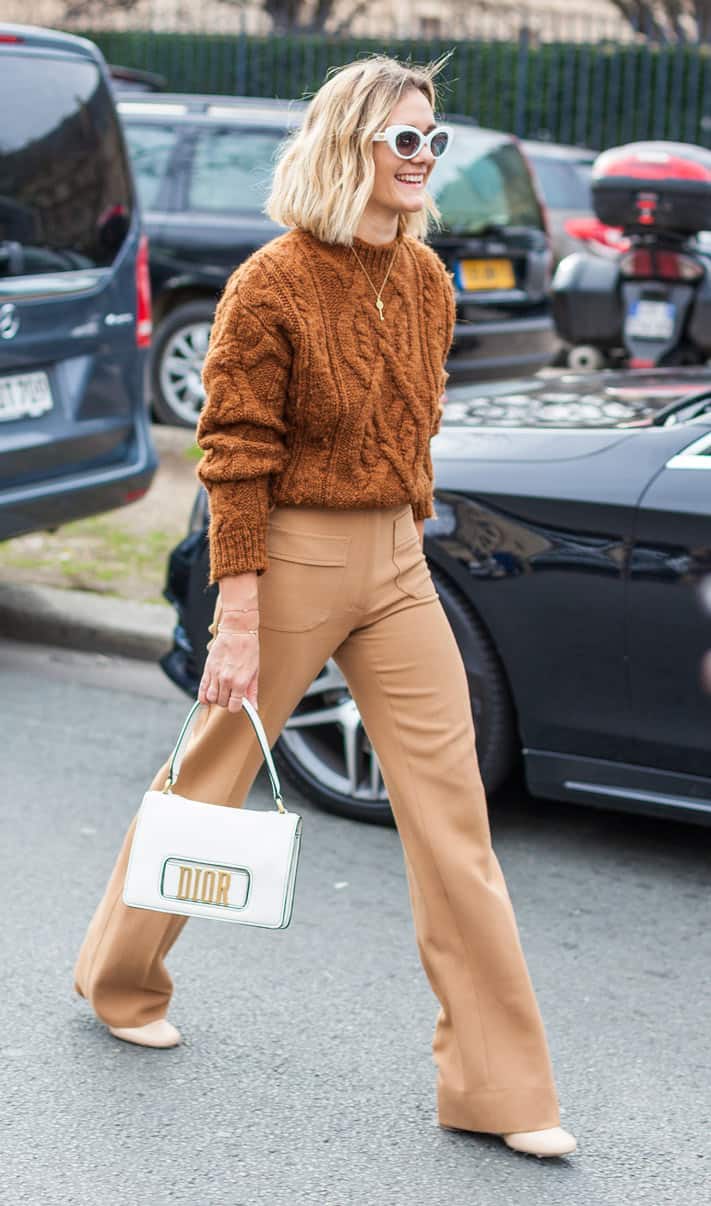 how to wear brown, tonal-brown and camel outfit on style influencer