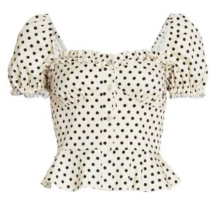 summer capsule wardrobe 2020 puff sleeve polka dot blouse