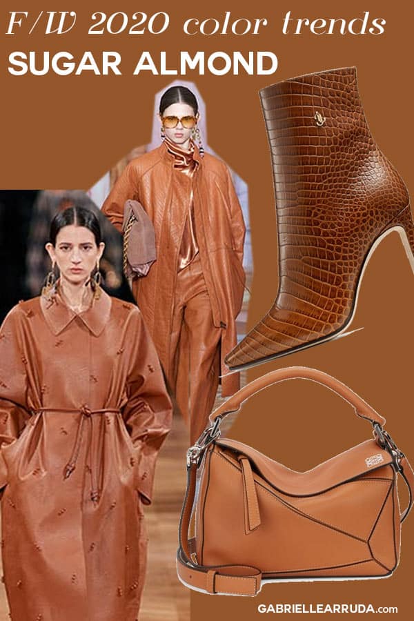 pantone f/w 2020 color trends sugar almond fashion examples 