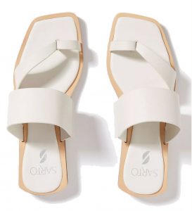 affordable summer capsule wardrobe simple strap white sandal with square toe