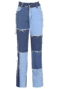 affordable and trendy online stores like own savior, patchwork denim jeans