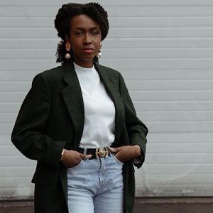 Green best sale turtleneck outfit