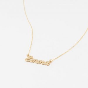 best friend gift guide, custom gold name necklace