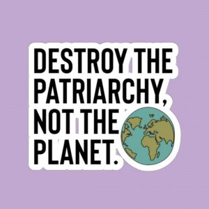 destroy the patriarchy feminist sticker stocking stuffer
