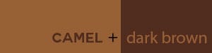 camel and dark brown