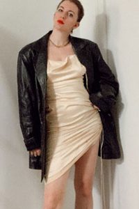slip dress with leather blazer, winter fashion trends 2020