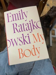 copy of "my body" by emily ratajkowski on lap