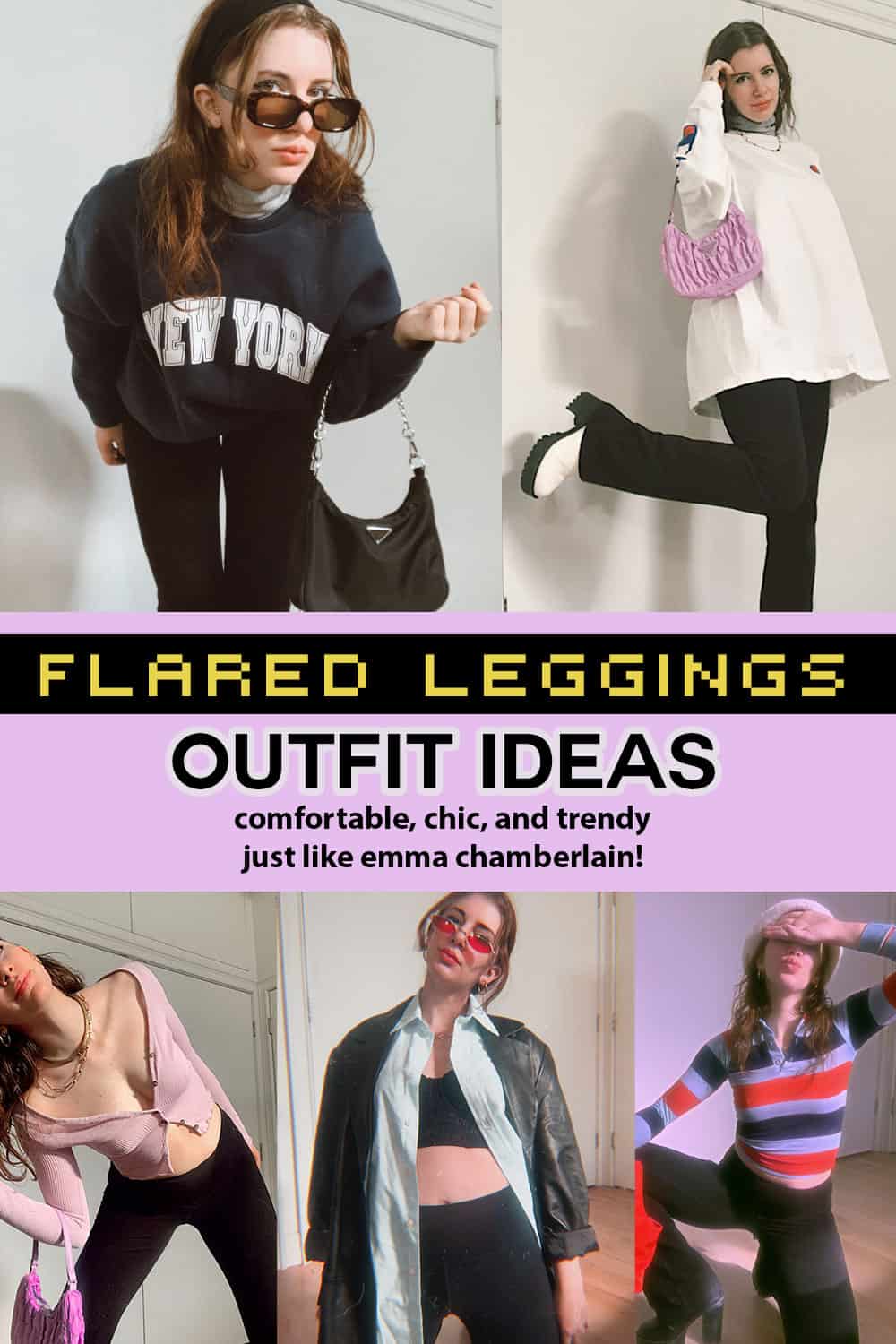 flare leggings outfit with puffer jacket｜TikTok Search