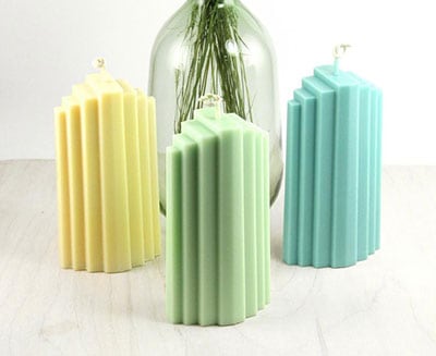 modern pillar candle, unique candle ideas