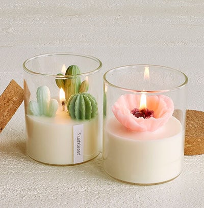 cool shaped candle, unique candle idea, terrarium candle