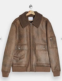 brown aviator jacket for men's capsule wardrobe 