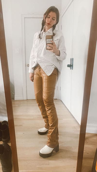 Beige Leather Leggings Outfitters