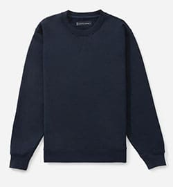 men's capsule wardrobe crew neck terry lined sweatshirt in navy