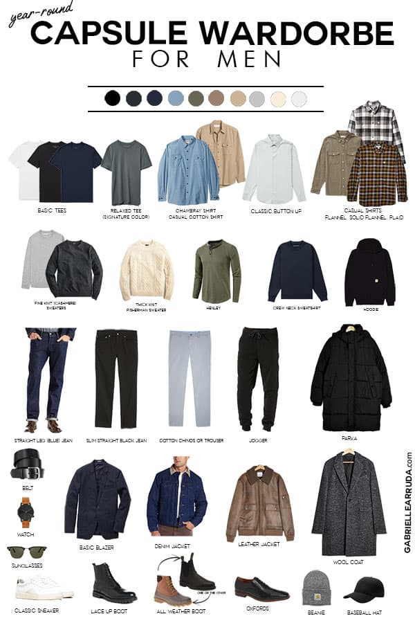 men's capsule wardrobe year round options