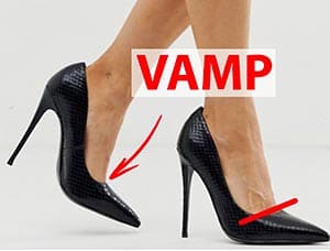 low cut vamp on heel. where the heel stops and your skin starts to show