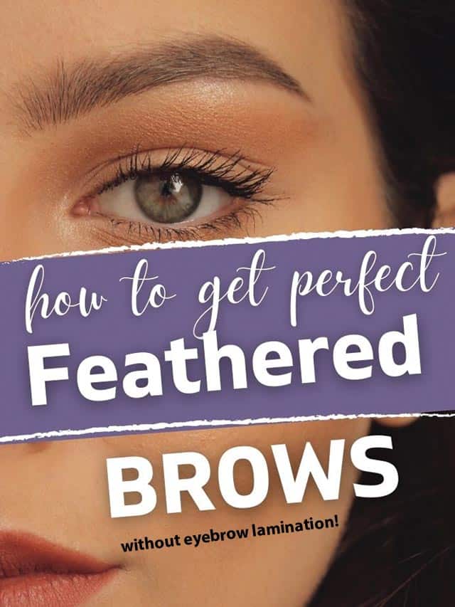 how to get perfect feathered brows without eyebrow lamination, girl with green eyes and perfectly style eyebrows