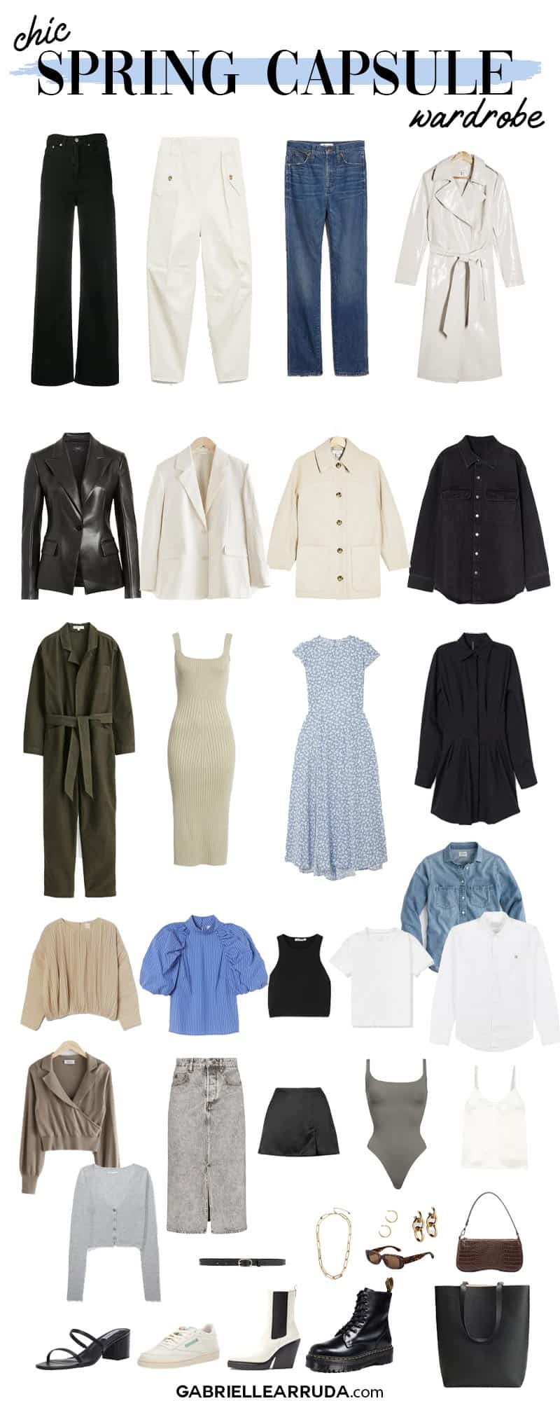 chic spring capsule wardrobe 2021 staples