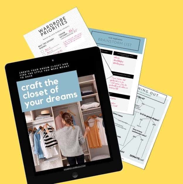 craft the closet of your dreams on a tablet with worksheets behind it