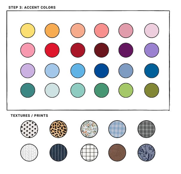 choosing accent colors and prints for your capsule wardrobe creation