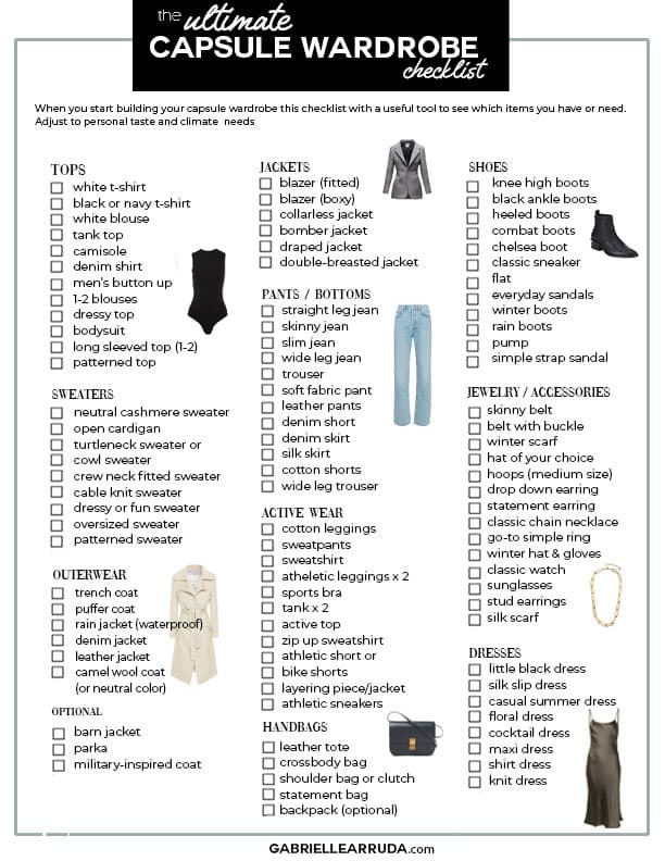 capsule wardrobe checklist 