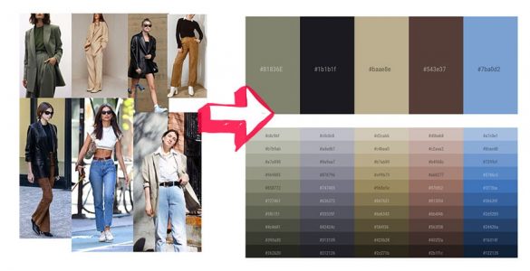 color palette generator for capsule wardrobe. inspiration image converting the colors to ideal capsule wardrobe color palette