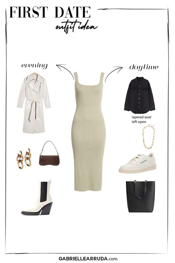 first date outfit ideas with bodycon dress both casual and for evening 