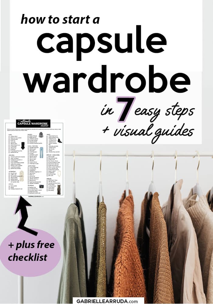 Start a Capsule Wardrobe in 7 steps + checklist and visual guide - Gabrielle  Arruda