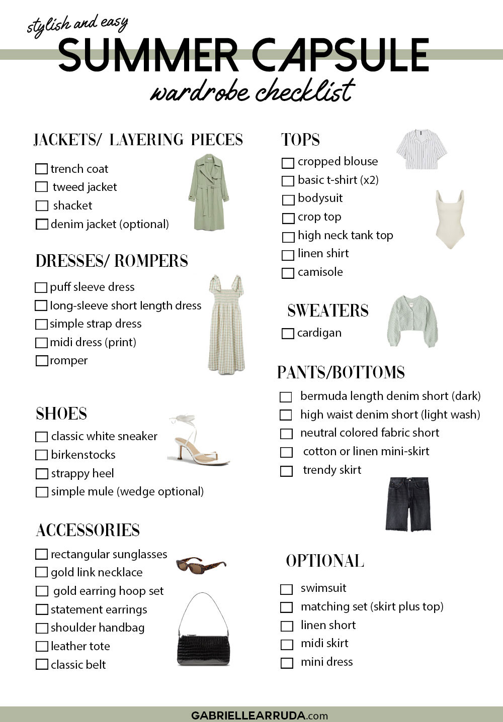 summer capsule wardrobe checklist 