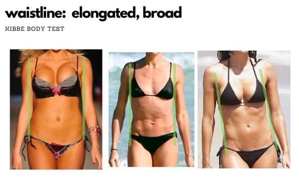 kibbe waistline: elongated and broad examples