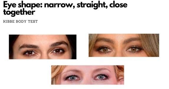 kibbe quiz examples eye shape: narrow, straight, close together