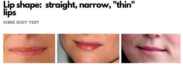 kibbe lip shape: straight, narrow, thin