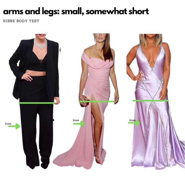 small, somewhat short arms and legs examples kibbe quiz