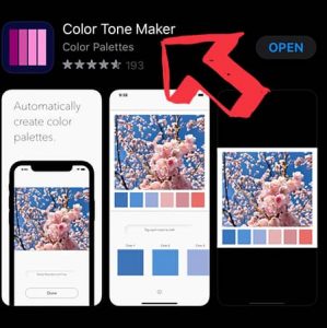 image of app your need to download to generate a color palette for your wardrobe- "color tone maker" in apple apps store