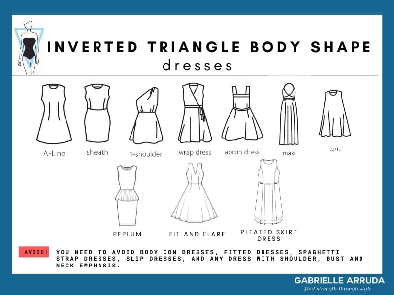 inverted triangle body shape dresses for building a wardrobe