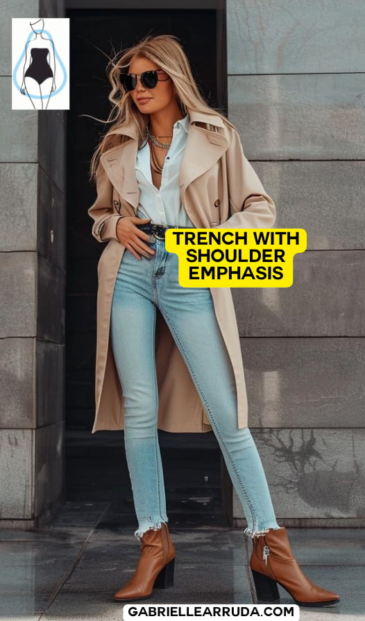 trench coat example for pear body shape