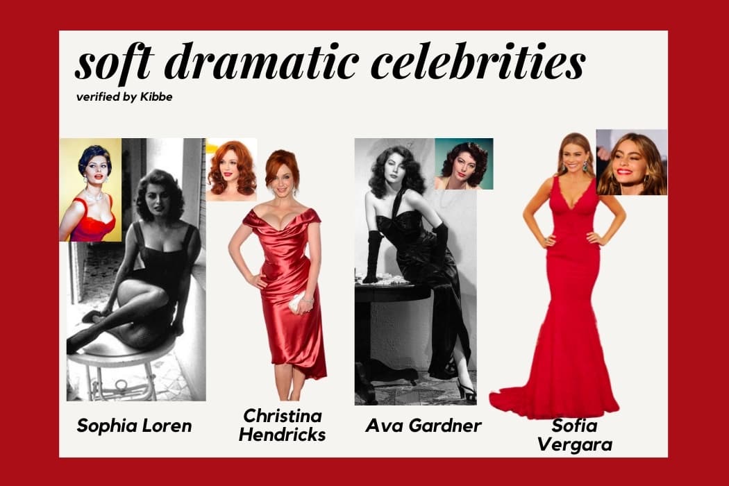 soft dramatic celebrities verified by kibbe, sophia loren, christina hendricks, ava gardner, sofia vergara