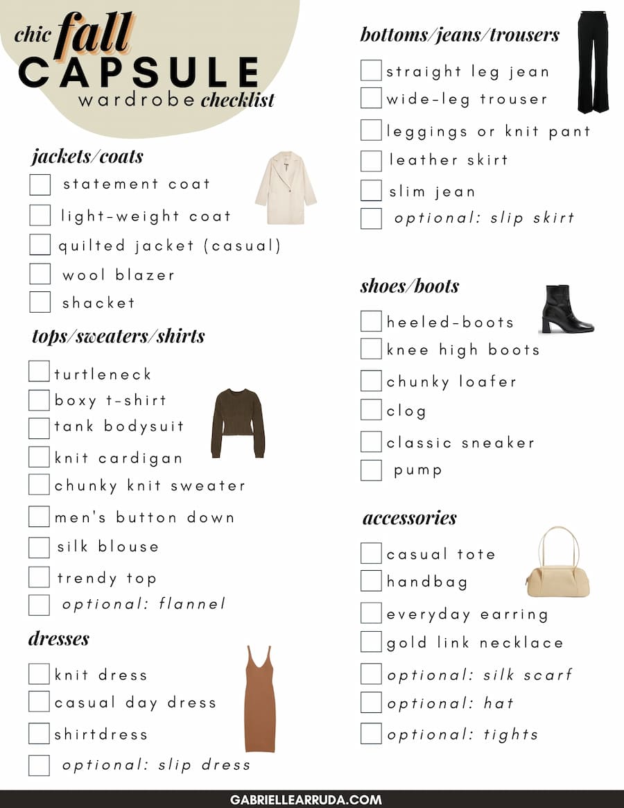 fall capsule wardrobe 2021 checklist