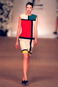 mondrian color block by YSL, origins of color block fashion